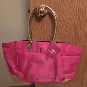 Juicy Couture Vibrant Pink Tote with Gold Accents